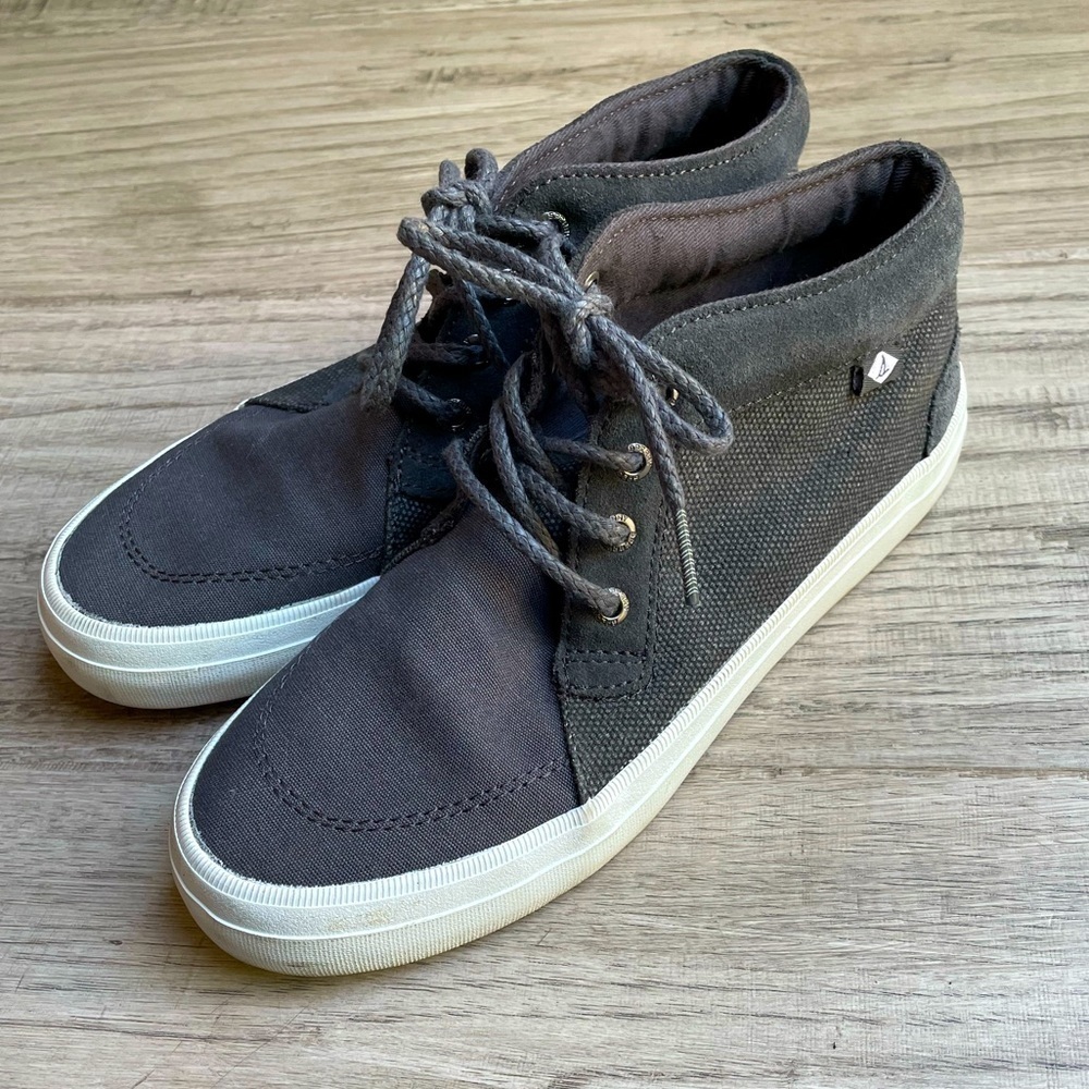 Sperry Top-Sider Canvas/Suede Ankle Height Boat Shoe/Sneaker Gray/Blue Size 6